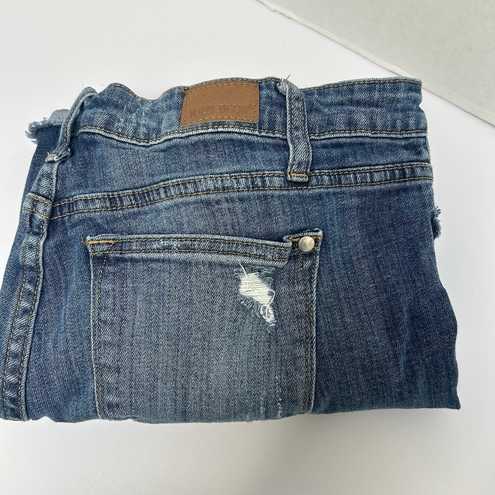 Judy Blue Hi-Rise Distressed Denim Jean Cuffed Shorts Size Large Style #1554